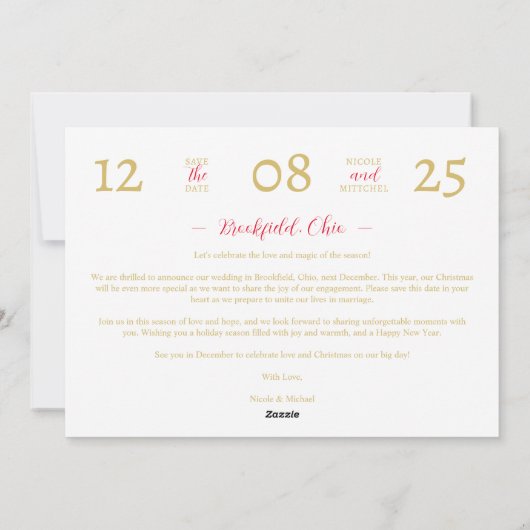 Chic Elegant Modern Wedding Christmas Tree Photo Feestdagenkaart (Achterkant)