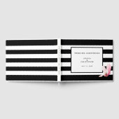 Chic Elegant Modern Zwart Wit Streep Magnolia Gastenboek (Volledig)