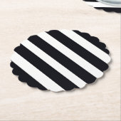 Chic Elegant moderne zwarte en witte strepen Kartonnen Onderzetters (Gekanteld)