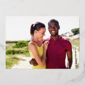 Chic Elegant Monogram 2 Foto bruiloft Folie Uitnodiging (Achterkant)