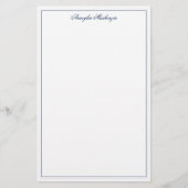 Chic Elegant Navy Blue Briefpapier (Voorkant)