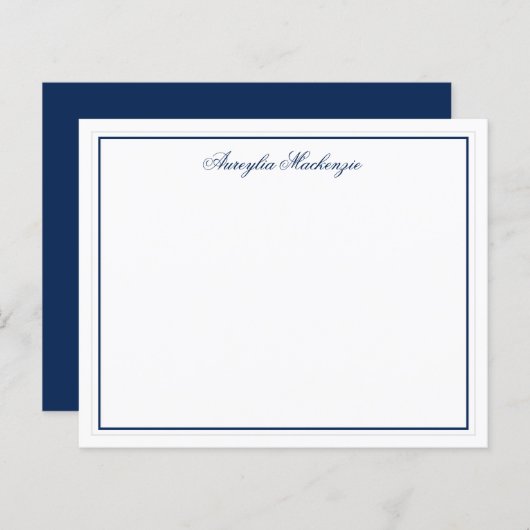 Chic Elegant Navy Blue en White Personalized (Voorkant / Achterkant)