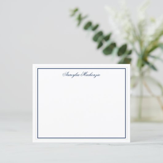 Chic Elegant Navy Blue en White Personalized (Staand voorkant)