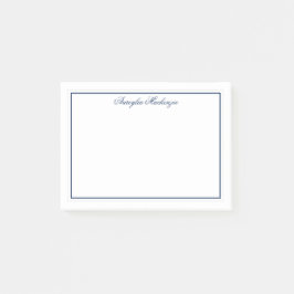 Chic Elegant Navy Blue en White Personalized Post-it® Notes