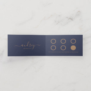 Chic Elegant Navy Blue Gold Handtekening Hartelijk Klantenkaartje
