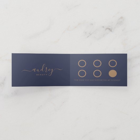 Chic Elegant Navy Blue Gold Handtekening Hartelijk Klantenkaartje (Binnenkant ongevouwen)