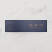 Chic Elegant Navy Blue Gold Handtekening Hartelijk Klantenkaartje (Buitenkant ongevouwen)