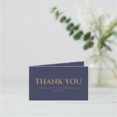 Chic Elegant Navy Blue Gold Handtekening Hartelijk Klantenkaartje (Voorkant)