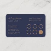 Chic Elegant Navy Blue Gold Script Klantenkaartje (Achterkant)