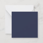 Chic Elegant Navy Blue Gold Script Notitiekaartje (Achterkant)