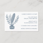 Chic Elegant Notional Public Inkpot Quill Botanisc Visitekaartje (Achterkant)