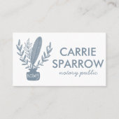 Chic Elegant Notional Public Inkpot Quill Botanisc Visitekaartje (Voorkant)