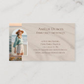 Chic Elegant Ocean Shoreline Luxury Feminine Photo Visitekaartje (Achterkant)