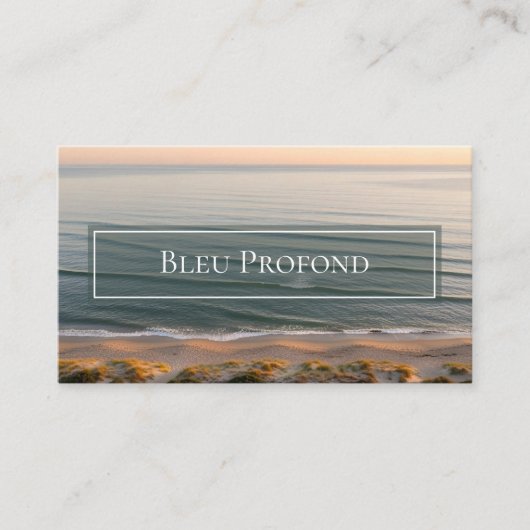 Chic Elegant Ocean Shoreline Luxury Feminine Photo Visitekaartje (Voorkant)
