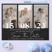 Chic Elegant Photo Collage Save the Date Kaart Fly (Enkel)