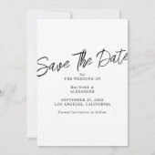 Chic Elegant Photo Vertical Wedding Save the Date Kaart (Achterkant)