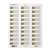 Chic Elegant, Pine Trees, Glittery Bokeh Label (Full Sheet)