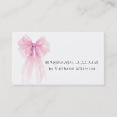 Chic Elegant Pink Bow Visitekaartje (Voorkant)