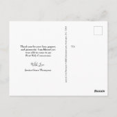 Chic Elegant Pink Faux Gold Cross First Commune Briefkaart (Achterkant)