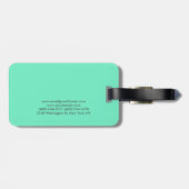 Chic Elegant Plain Stijlvol Blauw Modern Bagagelabel (Achterkant horizontaal)