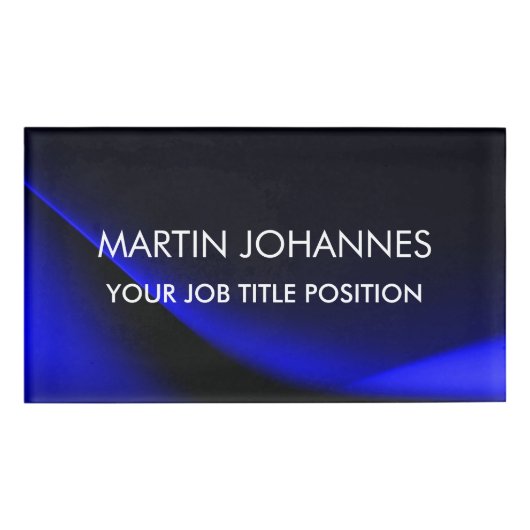 Chic Elegant Plain Stijlvol Blauw Naambadge (Voorkant)