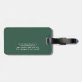 Chic Elegant Plain Stijlvol Groen Modern Voeg Naam Bagagelabel (Achterkant horizontaal)