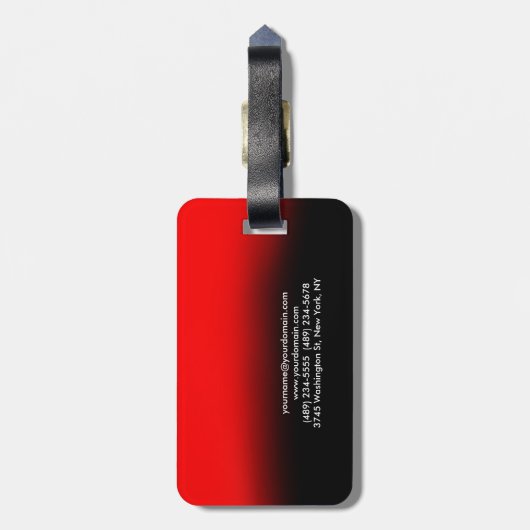 Chic Elegant Plain Stylish Red Black Bagagelabel (Achterkant verticaal)