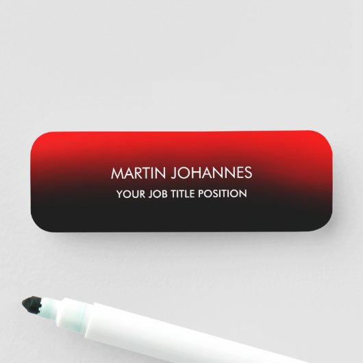 Chic Elegant Plain Stylish Red Black Naamplaatje (In situ)