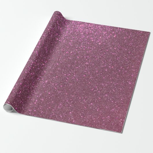 Chic Elegant Plum Paars Sparkly Glitter Cadeaupapier (Uitgerold)