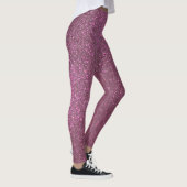 Chic Elegant Plum Paars Sparkly Glitter Leggings (Rechts)