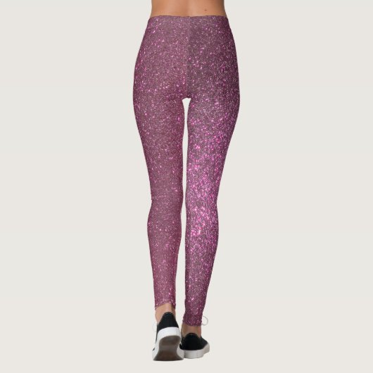 Chic Elegant Plum Paars Sparkly Glitter Leggings (Achterkant)