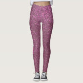 Chic Elegant Plum Paars Sparkly Glitter Leggings (Voorkant)