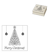 Chic & Elegant Prettig Kerstfeest | Kerstboom Rubberstempel (Gestempeld)