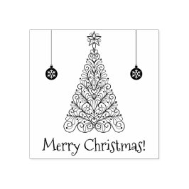 Chic & Elegant Prettig Kerstfeest | Kerstboom Rubberstempel