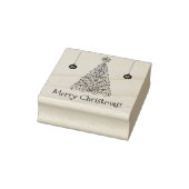Chic & Elegant Prettig Kerstfeest | Kerstboom Rubberstempel (Stempel)