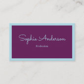 Chic Elegant Purple & Teal with QR Code  Visitekaartje (Voorkant)