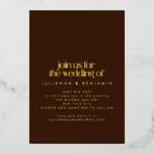 Chic Elegant Red Brown Geometric Wedding Gold Folie Uitnodiging (Voorkant)