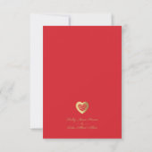 Chic Elegant Red & Gold Heart Photo Couple Wedding Save The Date (Achterkant)