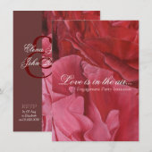 Chic elegant red rozen verlovingspartij nodigt uit kaart (Voorkant / Achterkant)