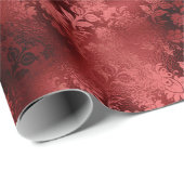 Chic Elegant Rode Bloemen Huwelijk Cadeaupapier (Rol Hoek)