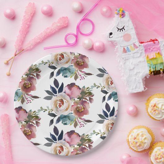 Chic Elegant Romantic Dark Roos Wedding Papieren Bordje (Feest)