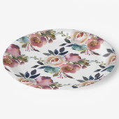 Chic Elegant Romantic Dark Roos Wedding Papieren Bordje (Gekanteld)