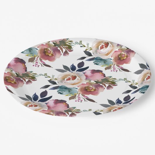 Chic Elegant Romantic Dark Roos Wedding Papieren Bordje (Gekanteld)