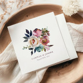 Chic Elegant Romantic Dark Roos Wedding Servet