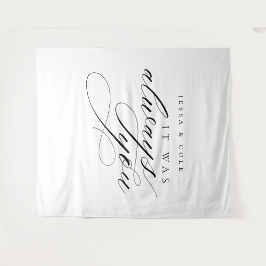 Chic Elegant Romantic Wedding Photo Backdrop Wandkleed (Voorkant (horizontaal))