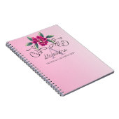 Chic Elegant Roos Floral Monogram Notitieboek (Rechterzijde)