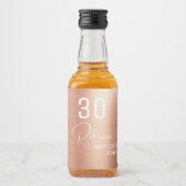 Chic Elegant Roos Gold 30 Birthday Party Mini Likeurfles Etiket (Voorkant)