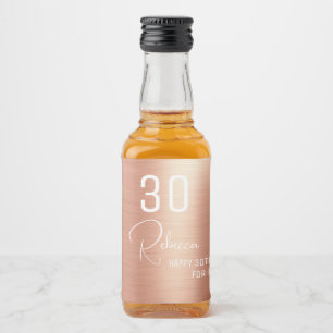 Chic Elegant Roos Gold 30 Birthday Party Mini Likeurfles Etiket