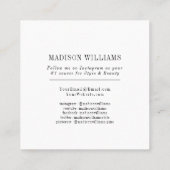 Chic Elegant Roos Gold Foto Unieke sociale media Contactkaartje (Achterkant)