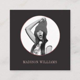 Chic Elegant Roos Gold Foto Unieke sociale media Contactkaartje